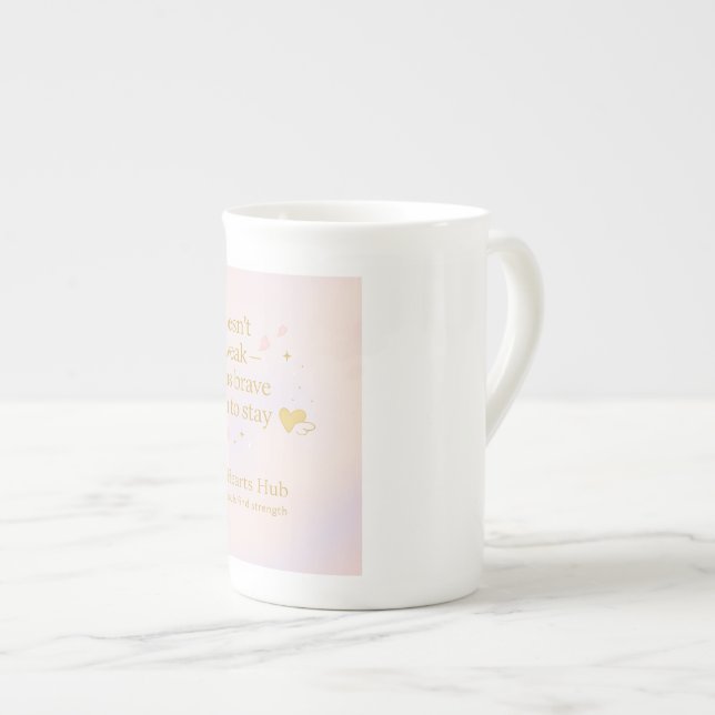 Taza De Porcelana Soft Courage – Pastel Inspirational Mug (Derecha)