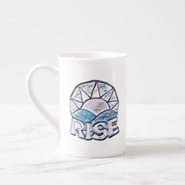 Taza De Porcelana Soft Sun Rise ~ Elevación del mensaje gráfico (Izquierda)