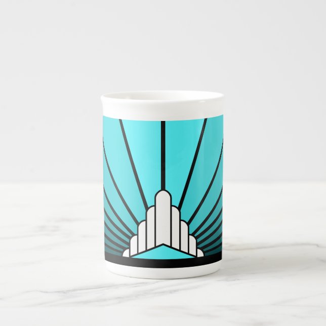 Taza De Porcelana Sol Art Déco en el agua (Frente)