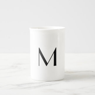Taza De Porcelana  solid white - add  black monogram  