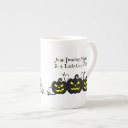 Taza De Porcelana "Solo Me Consiento un Té" Jack O' Lantern