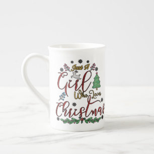 Taza De Porcelana Sólo un Chica que ama a los Navidades