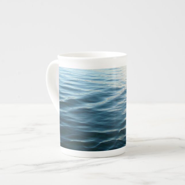 Taza De Porcelana Sombras de agua azul Resumen Fotografía de la natu (Izquierda)