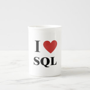 Taza De Porcelana SQL de corazón I