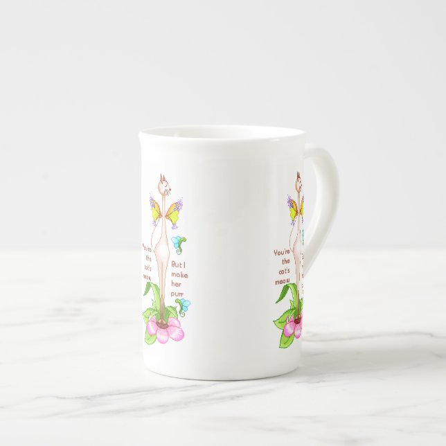 Taza De Porcelana Sra. Kitty Siamese Cat (Derecha)