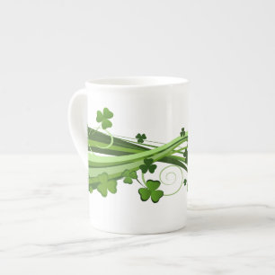 Taza De Porcelana St. Patrick's Clover Bone China Mug