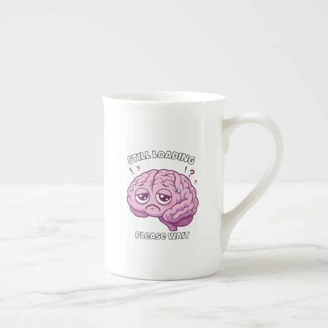 Taza De Porcelana Still Loading – Please Wait Brain Cartoon Mug (Derecha)
