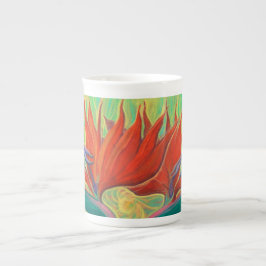 Taza De Porcelana Strelitzia Ave del Paraíso Flor Tropical