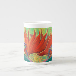 Taza De Porcelana Strelitzia Ave del Paraíso Flor Tropical