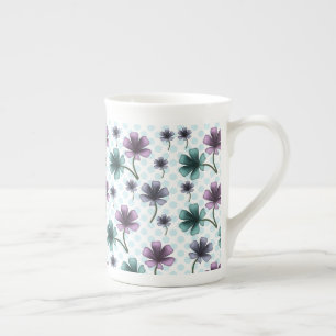 Taza De Porcelana Suave patrón floral Cottagecore   Estética pastel