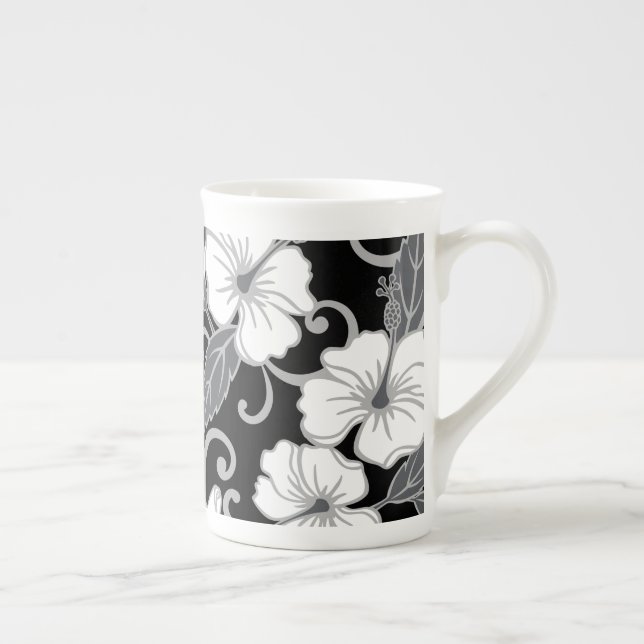 TAZA DE PORCELANA SUEÑO POLINESIO (NEGRO) (Derecha)