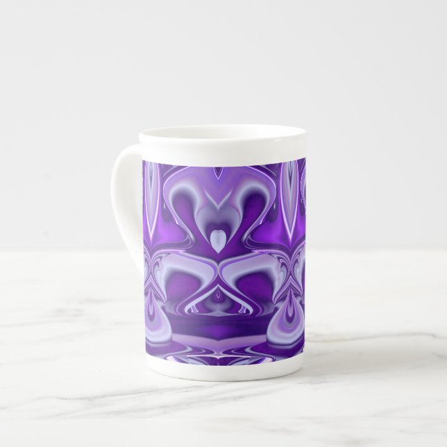 Taza De Porcelana Sueños de flores moradas (Izquierda)