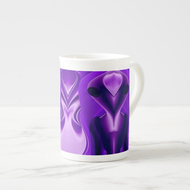 Taza De Porcelana Sueños del arcoiris púrpura 3D , Alien (Derecha)