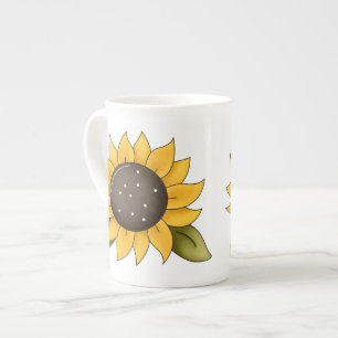 Taza De Porcelana Sunflower Design Bone China Mugs