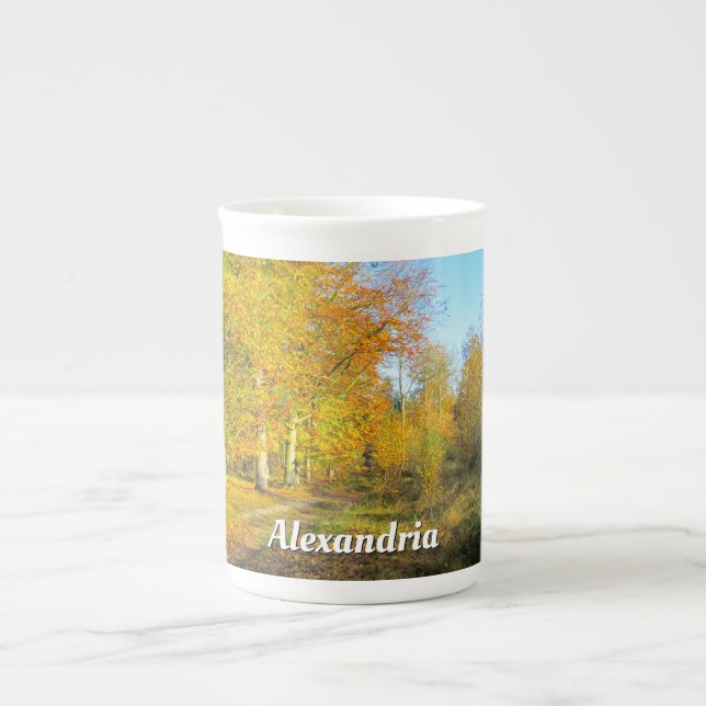 Taza De Porcelana Sunny Autumn Forest - Personalizado (Frente)