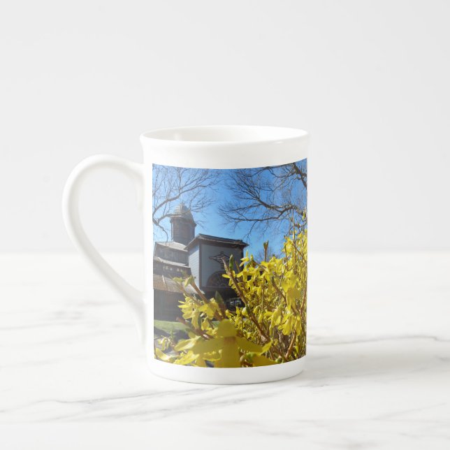 Taza De Porcelana Tabernáculo y Forsythia - Viñedo de Martha (Izquierda)