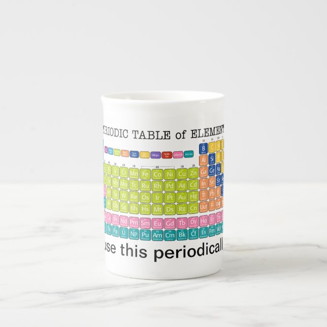 Taza De Porcelana Tabla periódica de elementos (Frente)