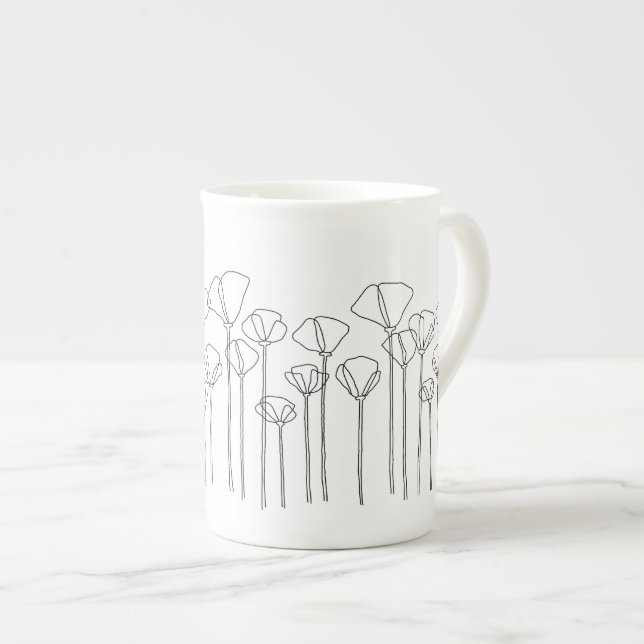 Taza De Porcelana Tall Mug con California Poppies (Derecha)