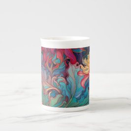 Taza De Porcelana Tapiz floral de Dahlia