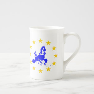 Taza De Porcelana Tarjeta de la unión Europea con círculo de