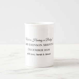 Taza De Porcelana Tarjeta de revelación de bebé personalizado