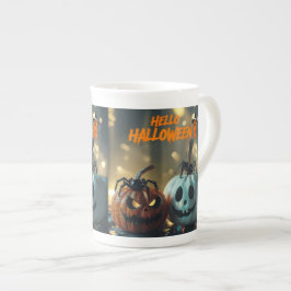 Taza De Porcelana Tasse de Citrouille Hello Halloween!