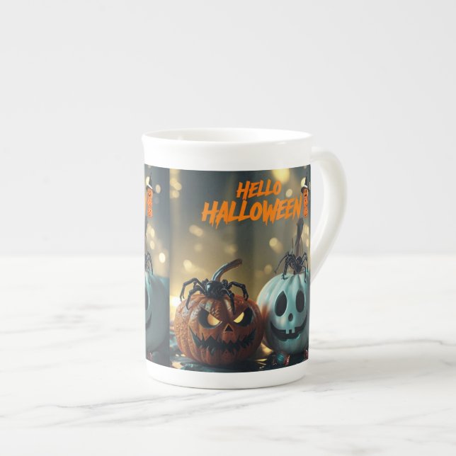 Taza De Porcelana Tasse de Citrouille Hello Halloween! (Derecha)