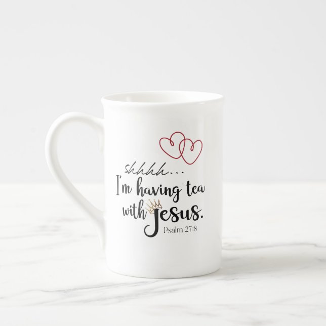 Taza De Porcelana TÉ CON JESUS Christian Quiet Time (Izquierda)