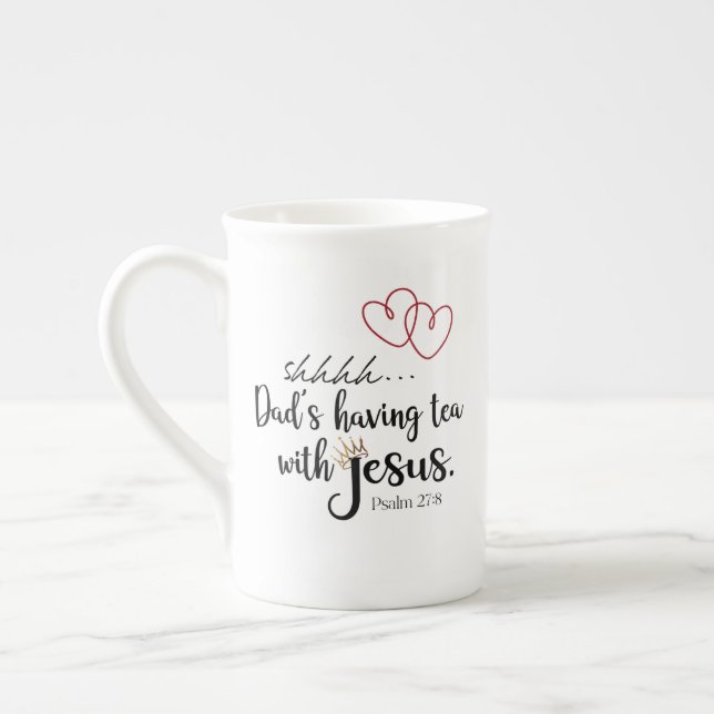 Taza De Porcelana TÉ DE PADRE CON JESÚS Christian Quiet Time (Izquierda)
