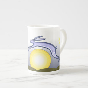 Taza De Porcelana Té del conejo y de la luna