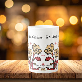 TAZA DE PORCELANA "TÉ EN EL JARDÍN" MARRÓN CUIDADO PERSONALIZADO