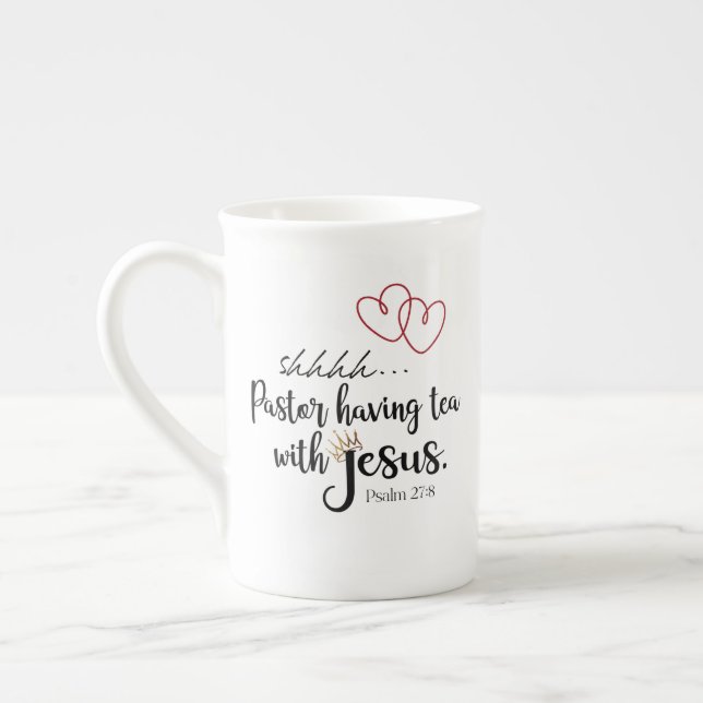 Taza De Porcelana TÉ PASTOR CON JESÚS Christian Quiet Time (Izquierda)