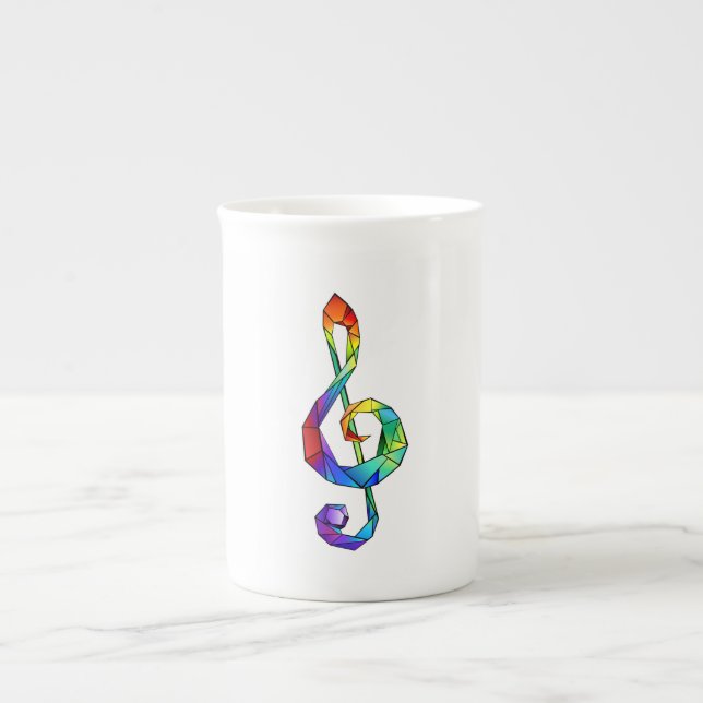 Taza De Porcelana Tecla musical arcoiris tremendo clef (Frente)
