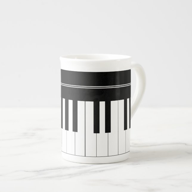 Taza De Porcelana Teclado de piano (Derecha)