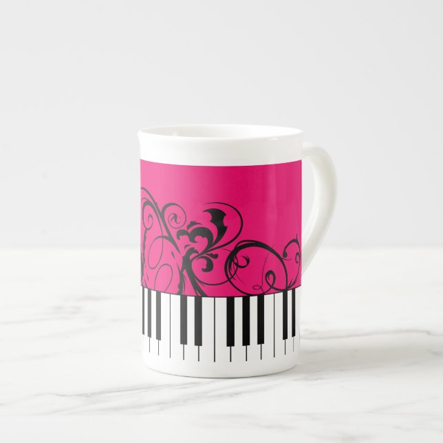 Taza De Porcelana Teclado de piano (Derecha)