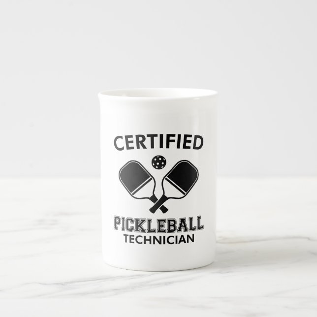 Taza De Porcelana Técnico de Pickleball Certificado (Frente)
