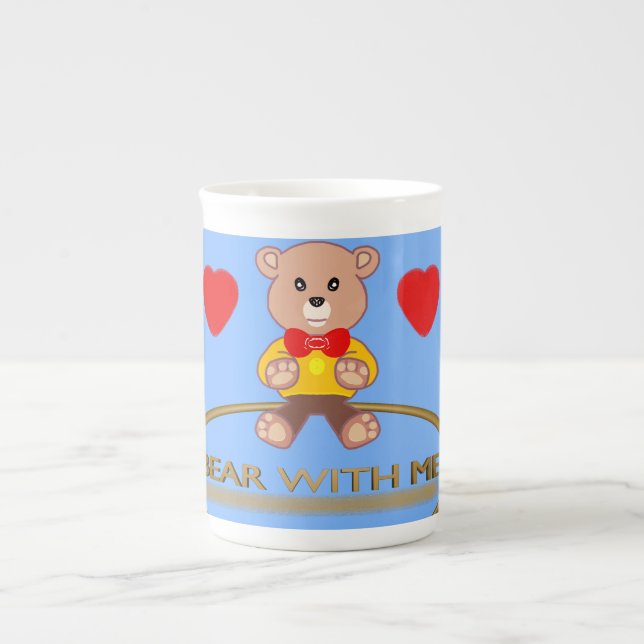 Taza De Porcelana Teddy Bear Blue (Frente)