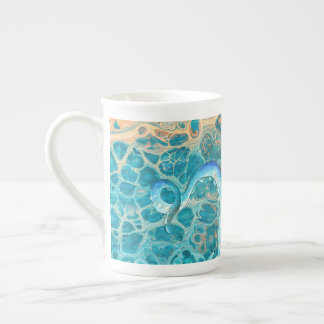 Taza De Porcelana Tentacles azules Octopus Kraken Resumen Tinta Verd