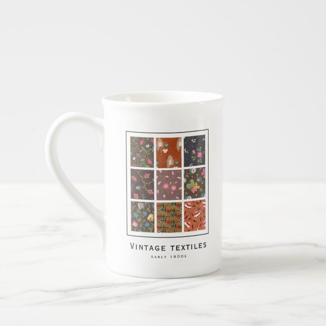 Taza De Porcelana 'Textiles de época' | Bomba china de hongo fino (Izquierda)