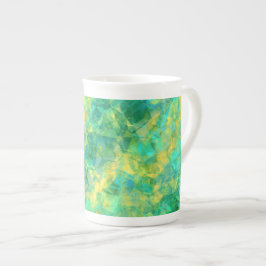 Taza De Porcelana Textura cruzada verde esmeralda