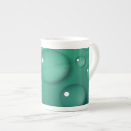 Taza De Porcelana Textura de lluvia verde azulada