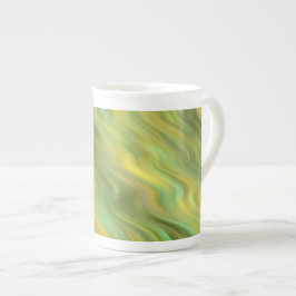 Taza De Porcelana Textura ondulada amarillo giratoria