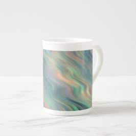 Taza De Porcelana Textura ondulada azul Iris