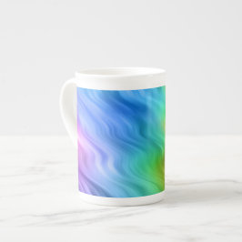 Taza De Porcelana Textura ondulada azul Pansy