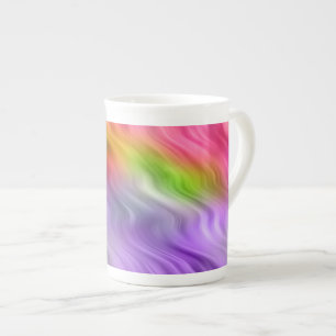 Taza De Porcelana Textura ondulada con orquídea púrpura