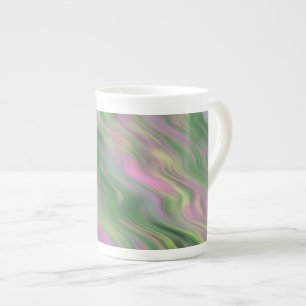 Taza De Porcelana Textura ondulada de tulipán rosado