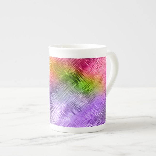 Taza De Porcelana Textura púrpura brillante asimétrica (Derecha)
