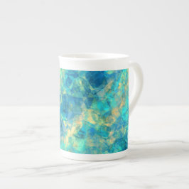 Taza De Porcelana Textura turquesa en ruinas