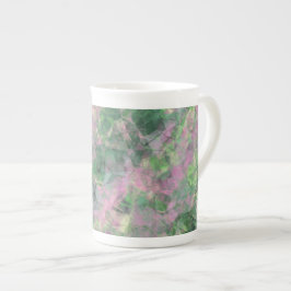 Taza De Porcelana Textura verde de primavera arrugada