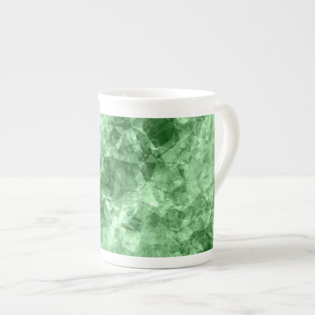 Taza De Porcelana Textura verde oscuro en ruinas (Derecha)